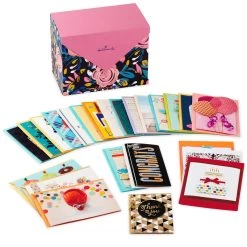 Hallmark Assorted Cards For All Occasions In Floral Organizer Box, Box Of 24