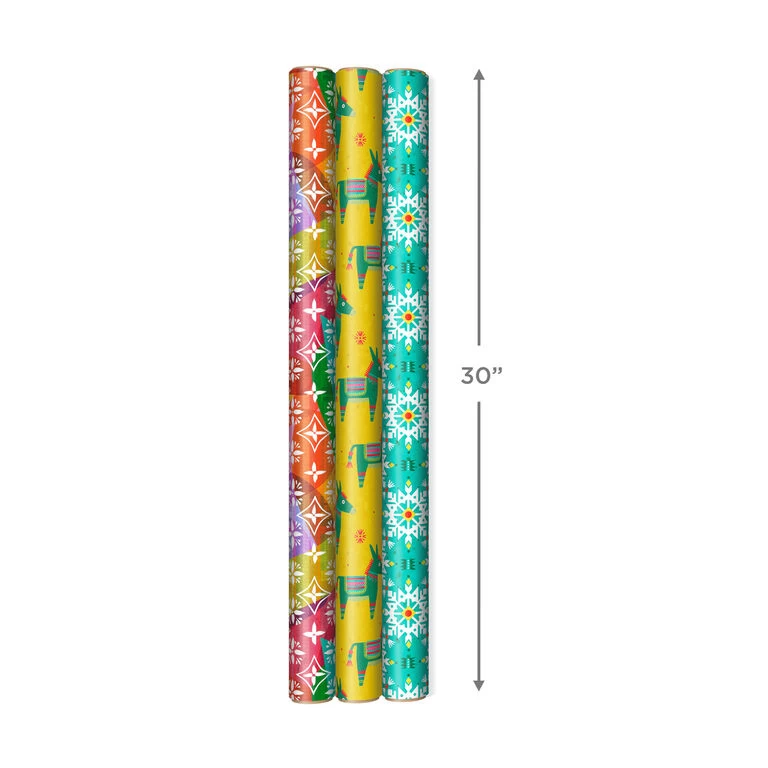 Hallmark Festive And Fun 3-Pack Multicolored Wrapping Paper, 120 Sq. Ft. 5 Hallmark Festive And Fun 3-Pack Multicolored Wrapping Paper, 120 Sq. Ft. - Image 3