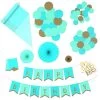 Hallmark Color Pop Party Decor Kit, Aqua And Gold 1 Hallmark Color Pop Party Decor Kit, Aqua And Gold -Hallmark Aqua and Gold Party Supplies Banner Decorations 5CLP1017 01