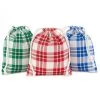 Hallmark 10" Assorted Plaid 3-Pack Fabric Gift Bags -Hallmark Assorted Plaid Fabric Christmas Gift Bags 5XGB1453 01