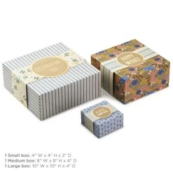 Hallmark 4", 8" And 10" Floral 3-Pack Gift Boxes With Bands -Hallmark Assorted Sizes Floral Gift Boxes With Bands 5EBC1230 04