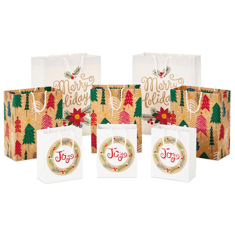 Hallmark Assorted Holiday Merry 8-Pack Small, Medium And Large Christmas Gift Bags 3 Hallmark Assorted Holiday Merry 8-Pack Small, Medium And Large Christmas Gift Bags