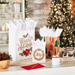 Hallmark -Hallmark Assorted Small Large Holiday Prints Christmas Gift Bags 5XGB1412 02