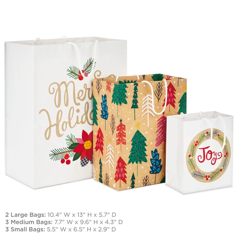 Hallmark Assorted Holiday Merry 8-Pack Small, Medium And Large Christmas Gift Bags 5 Hallmark Assorted Holiday Merry 8-Pack Small, Medium And Large Christmas Gift Bags - Image 3