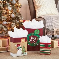Hallmark -Hallmark Assorted Small Large Rustic Christmas Gift Bags 5XGB4894 02