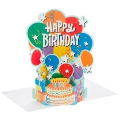 Hallmark Balloon Bouquet Boxed Pop-Up Birthday Cards, Pack Of 8