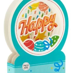 Hallmark All The Happiness Snow Globe Musical 3D Birthday Card With Motion -Hallmark Balloons Snow Globe Musical Motion 3DBirthday Card 1299WDR1212 04