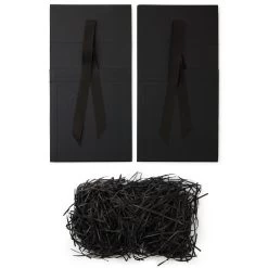 Hallmark 8" Square Black Gift Boxes With Paper Shred, 2-Pack -Hallmark Black Large Gift Boxes With Paper Shred 5EBC1856 06