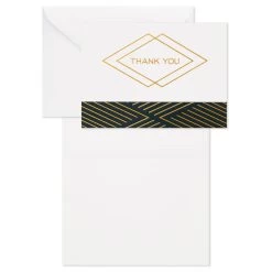 Hallmark Black And Gold Bulk Blank Thank-You Notes, Pack Of 50 13 Hallmark Black And Gold Bulk Blank Thank-You Notes, Pack Of 50 -Hallmark Black and Gold Bulk Blank ThankYou Notes Assortment 1399WTU3882 04