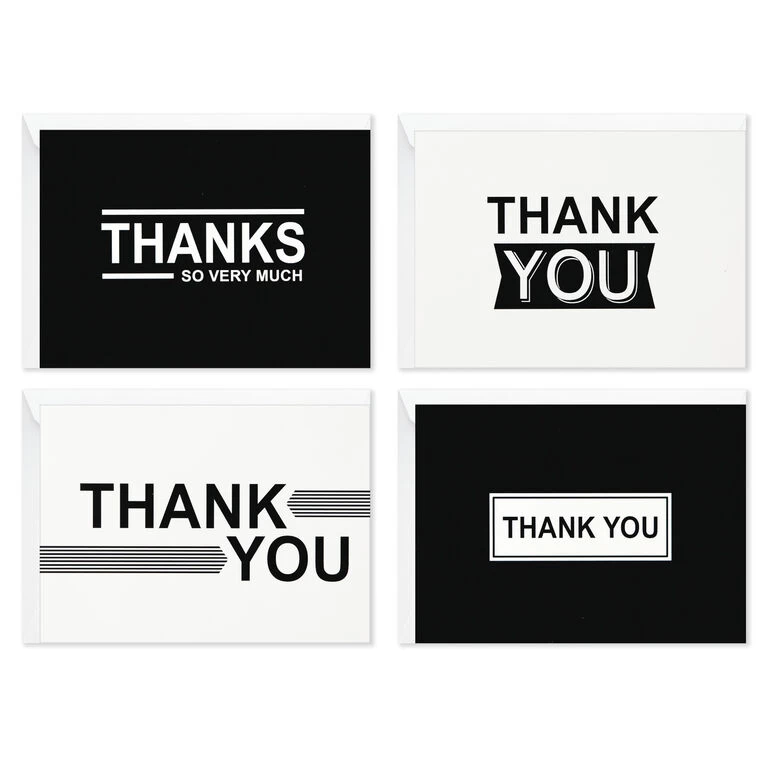 Hallmark Black-and-White Assorted Blank Thank-You Notes, Pack Of 48 4 Hallmark Black-and-White Assorted Blank Thank-You Notes, Pack Of 48 - Image 2