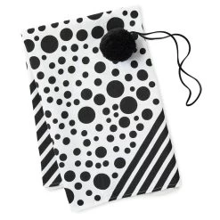 Hallmark 26" Black-and-White Fabric Gift Wrap With Elastic Band -Hallmark BlackandWhite Square Flat Wrapping Cloth 1299EJR6377 03