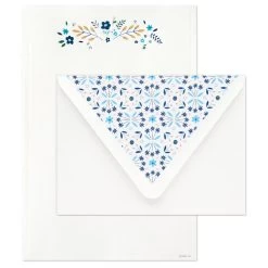 Hallmark Blue Floral Stationery Set, Box Of 20 -Hallmark Blue Floral Stationery Set 1499STN1140 03