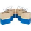 Hallmark 13" Blue And Kraft Paper 6-Pack Gift Bag -Hallmark Blue and Kraft Paper 6Pack Large Gift Bags 5EGB6399 01