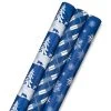 Hallmark Blue And White 3-Pack Holiday Wrapping Paper Assortment, 120 Sq. Ft. -Hallmark Blue and White Holiday Wrapping Paper Assortment 5JXW1256 01