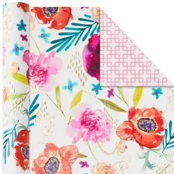 Hallmark Bright Florals 3-Pack Reversible Wrapping Paper, 120 Sq. Ft. Total 13 Hallmark Bright Florals 3-Pack Reversible Wrapping Paper, 120 Sq. Ft. Total -Hallmark Bright Flowers 3Pack Reversible Wrapping Paper 5EWR2433 05