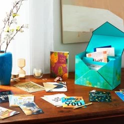 Hallmark Assorted Mahogany All-Occasion Greeting Cards In Green Watercolor Organizer, Box Of 24 -Hallmark Bulk Pack Assorted Mahogany Cards in Storage Box 5EBN1044 06