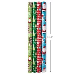 Hallmark Christmas Cheer 4-Pack Reversible Wrapping Paper Assortment, 150 Sq. Ft. -Hallmark Christmas Cheer Assortment Reversible Wrapping Paper 5JXW1736 03