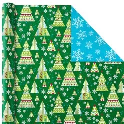 Hallmark Christmas Cheer 4-Pack Reversible Wrapping Paper Assortment, 150 Sq. Ft. -Hallmark Christmas Cheer Assortment Reversible Wrapping Paper 5JXW1736 05