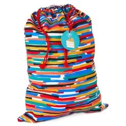 Hallmark 28" Colorful Stripes Fabric Gift Bag With Tag