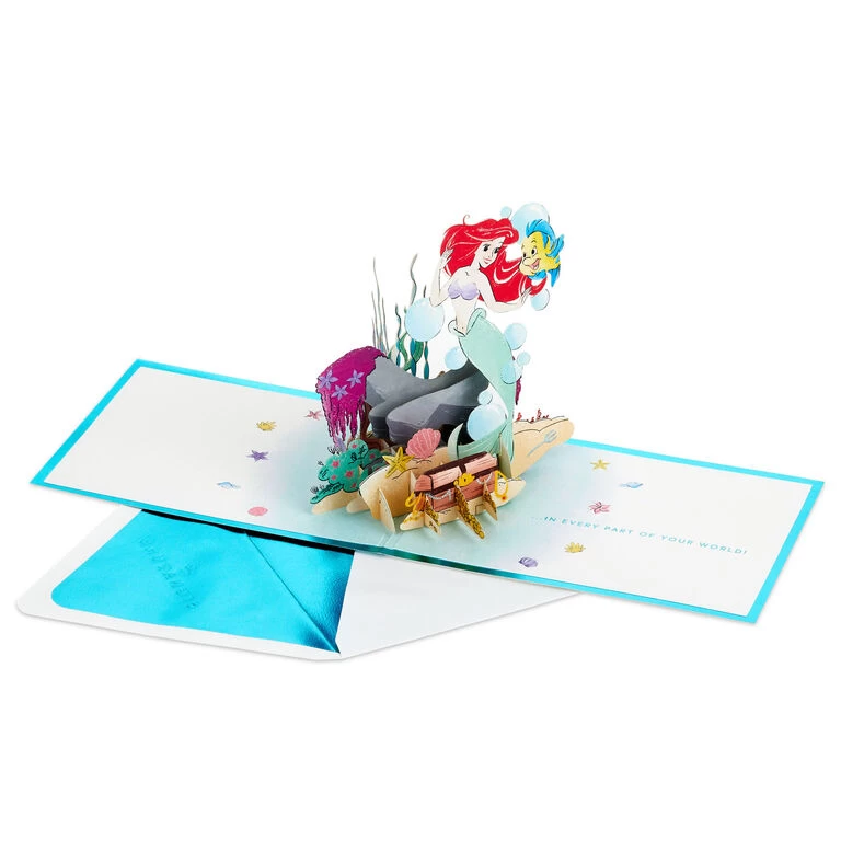Hallmark Disney The Little Mermaid Wishing You Happiness 3D Pop-Up Card 4 Hallmark Disney The Little Mermaid Wishing You Happiness 3D Pop-Up Card - Image 2