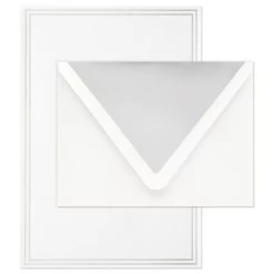 Hallmark Double Silver Border Stationery Set, Box Of 20 -Hallmark Double Silver Border Stationery Set 1499STN1134 03
