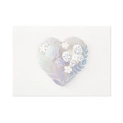 Hallmark Floral Laser Foil Heart Blank Note Cards, Box Of 8 -Hallmark Floral Laser Foil Heart Blank Note Cards 1499THK2105 02