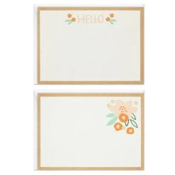 Hallmark Ivory Floral Flat Note Cards In Caddy, Box Of 40 -Hallmark Floral SinglePanel Note Cards With Caddy 3CNT5048 02