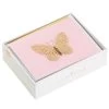 Hallmark Gold Butterfly On Pink Blank Note Cards, Box Of 8