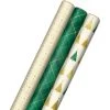 Hallmark Gold And Green 3-Pack Christmas Wrapping Paper Assortment, 120 Sq. Ft. 1 Hallmark Gold And Green 3-Pack Christmas Wrapping Paper Assortment, 120 Sq. Ft. -Hallmark Gold and Green Assortment Christmas Gift Wrap 5JXW1204 01