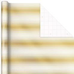 Hallmark Gold And White 6-Pack Holiday Wrapping Paper Assortment, 180 Sq. Ft. -Hallmark Gold and White Christmas Wrapping Paper Assortment 5JXW1086 07