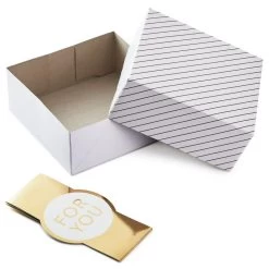 Hallmark 10" Gold And White Striped 2-Pack Gift Boxes With Bands 10 Hallmark 10" Gold And White Striped 2-Pack Gift Boxes With Bands -Hallmark Gold and White Striped 2Pack Gift Boxes With Bands 5EBC1226 03