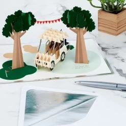 Hallmark Hope Your Day Is Good To A Tee Golf 3D Pop-Up Card -Hallmark Golf Cart Pun Good Day 3D PopUp Card 5RZH1304 08