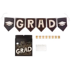 Hallmark Graduation Party Kit With Banner, Card Box, Advice Cards And Table Runner