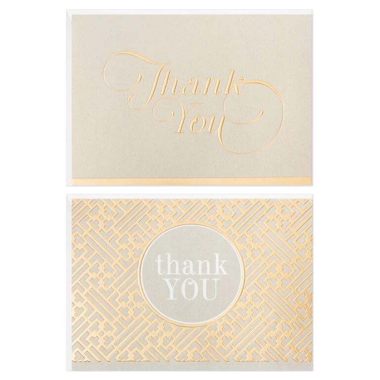 Hallmark Gray And Gold Bulk Blank Thank-You Notes, Pack Of 50 4 Hallmark Gray And Gold Bulk Blank Thank-You Notes, Pack Of 50 - Image 2