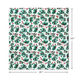 Hallmark 26" Greenery And Berries Christmas Fabric Gift Wrap With Twine And Tag -Hallmark Greenery and Berries Christmas Fabric Gift Wrap With Tag 5XW2087 04