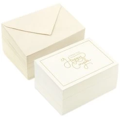 Hallmark Bulk Ivory And Gold Blank Wedding Thank-You Notes, Box Of 100