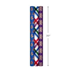 Hallmark Jewel Tones Assorted 3-Pack Christmas Wrapping Paper, 120 Sq. Ft. -Hallmark Jewel Tones Christmas Wrapping Paper Set 5JXW1251 08