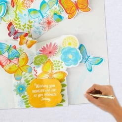 Hallmark 16" Joyful Butterflies Pop-Up Jumbo Birthday Card -Hallmark Joyful Butterflies Pop Up Birthday Card 1299CBG1010 07