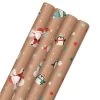 Hallmark Kraft Assorted 4-Pack Christmas Wrapping Paper, 88 Sq. Ft. -Hallmark Kraft Christmas Wrapping Paper for Kids JXW1085 01