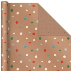 Hallmark Kraft Assorted 4-Pack Christmas Wrapping Paper, 88 Sq. Ft. -Hallmark Kraft Christmas Wrapping Paper for Kids JXW1085 06