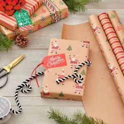 Hallmark Merry Kraft Prints 3-Pack Christmas Wrapping Paper, 90 Sq. Ft. -Hallmark Merry Kraft Prints 3Pack Christmas Wrapping Paper 5JXW1050 02