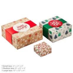 Hallmark Merry And Bright 3-Pack Christmas Gift Boxes, Assorted Sizes And Designs 10 Hallmark Merry And Bright 3-Pack Christmas Gift Boxes, Assorted Sizes And Designs -Hallmark Merry and Bright Assorted Christmas Gift Boxes 5XBC1129 03