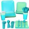 Hallmark Color Pop 96-Piece Tableware Basics Party Kit, Sea Green And Aqua -Hallmark Mint Green and Aqua Party in a Box Party Supplies 5CLP1005 01