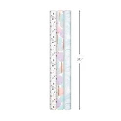 Hallmark Modern Muted 3-Pack Wrapping Paper, 55 Sq. Ft. Total -Hallmark Modern Muted 3Pack Wrapping Paper Rolls 5EWR6369 08