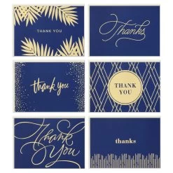 Hallmark Bulk Navy And Gold Assorted Blank Thank-You Notes, Box Of 120 10 Hallmark Bulk Navy And Gold Assorted Blank Thank-You Notes, Box Of 120 -Hallmark Navy and Gold Assorted Blank ThankYou Notes Bulk Pack 5STZ1064 02
