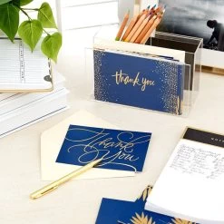 Hallmark Bulk Navy And Gold Assorted Blank Thank-You Notes, Box Of 120 15 Hallmark Bulk Navy And Gold Assorted Blank Thank-You Notes, Box Of 120 -Hallmark Navy and Gold Assorted Blank ThankYou Notes Bulk Pack 5STZ1064 07