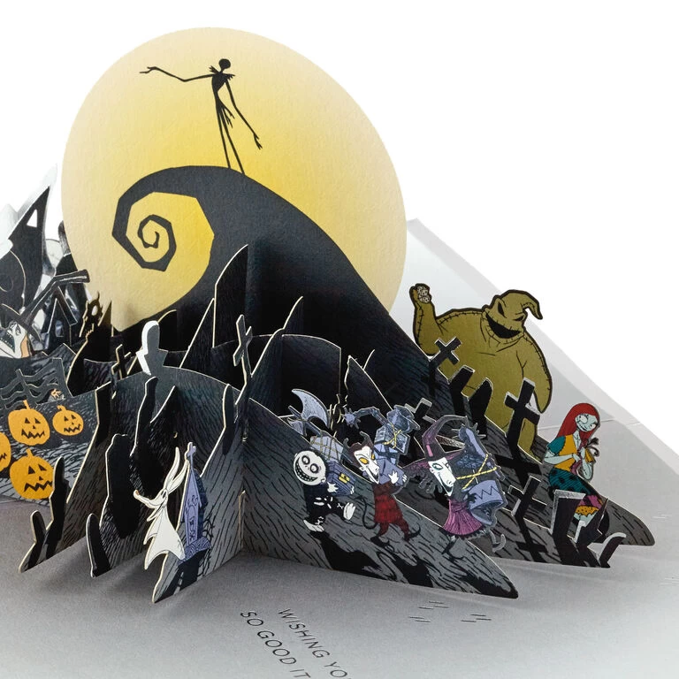Hallmark Disney Tim Burton's The Nightmare Before Christmas Happy Nightmares 3D Pop-Up Card 4 Hallmark Disney Tim Burton's The Nightmare Before Christmas Happy Nightmares 3D Pop-Up Card - Image 2