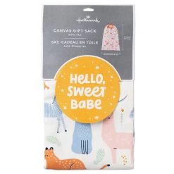 Hallmark 28" Pastel Animals Large Fabric Gift Bag With Tag -Hallmark Pastel Animals Fabric Gift Sack With Tag 1499EGB7167 07