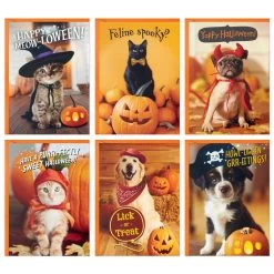 Hallmark Pet Puns Boxed Halloween Cards Assortment, Pack Of 48 9 Hallmark Pet Puns Boxed Halloween Cards Assortment, Pack Of 48 -Hallmark Pet Puns Boxed Halloween Cards Assortment 5ELT1013 02