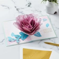 Hallmark The Special Place You Will Always Hold In My Heart Love Card -Hallmark Pink Lotus Flower 3D PopUp Love Card for Her 1299LAD2887 07